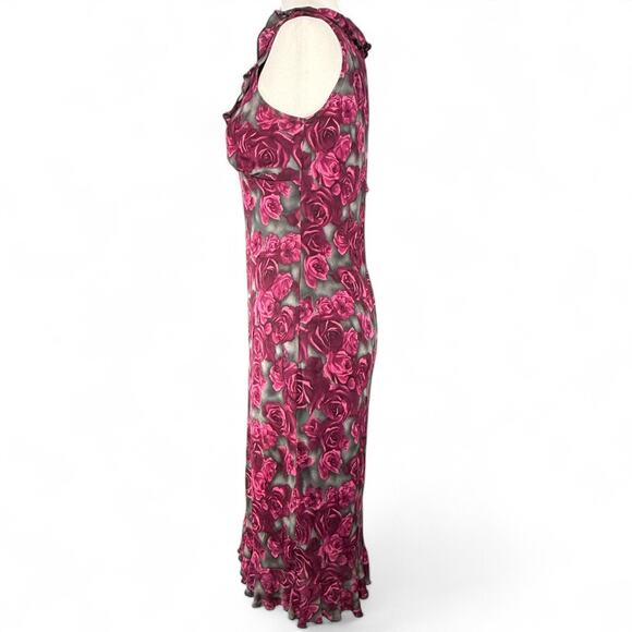 La Belle VTG Y2K Fairy Grunge Floral Romantic Midi Dress Whimsigoth‎ Coquette M - Picture 4 of 14